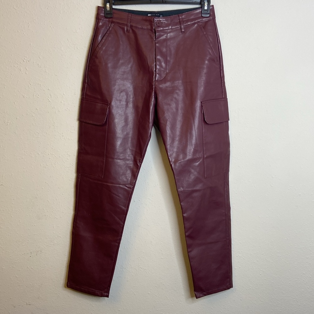 ASOS Faux Leather Cargo Pants Women's Size 31 Brown